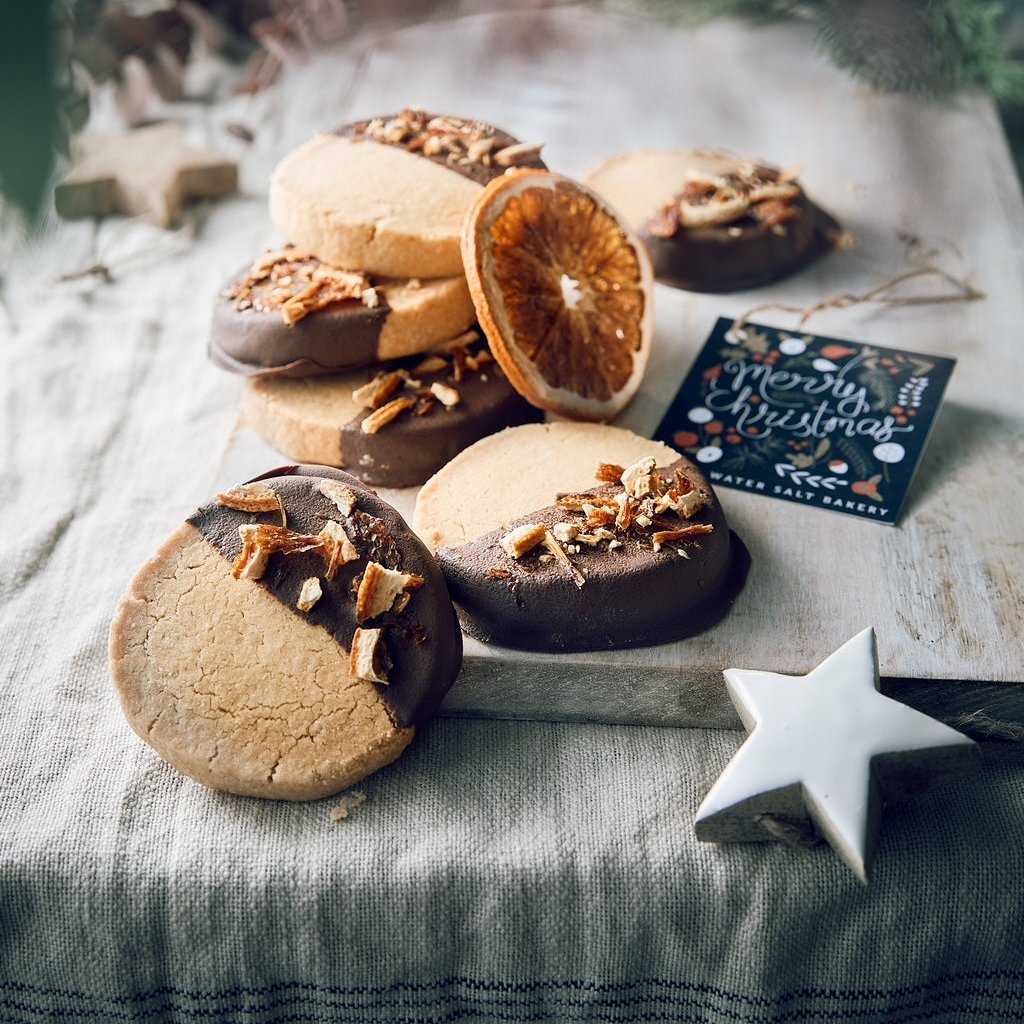 orange & dark chocolate shortbread