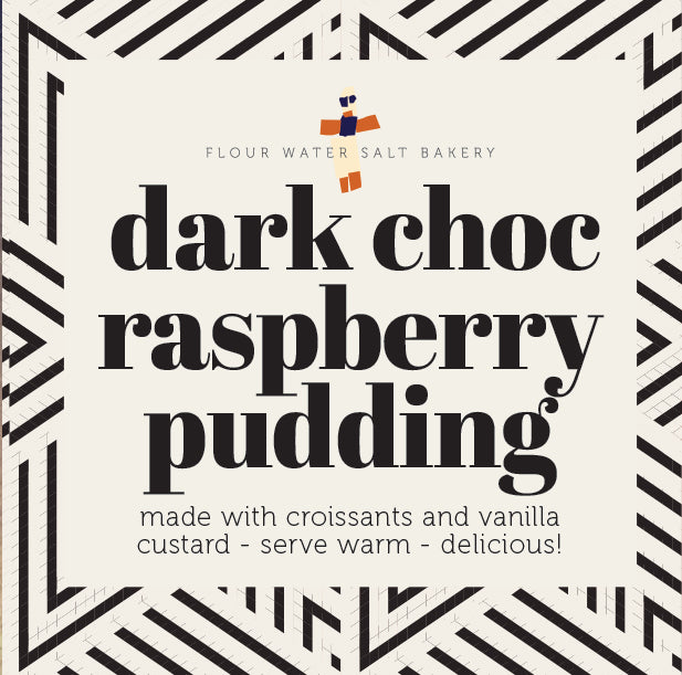 dark chocolate & raspberry croissant pudding