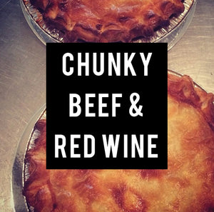 chunky beef & red wine family pie