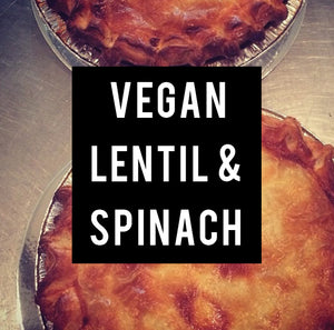 vegan lentil & spinach family pie