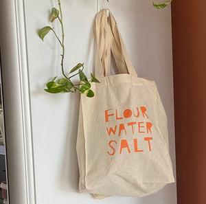 flour water salt 'make bread not war' tote